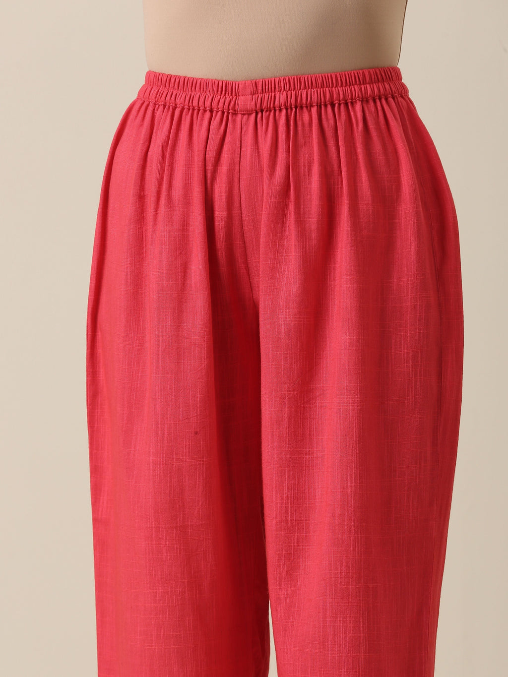 trueBrowns Bright Pink Slub Texture Baggy Sleeve Co-Ord Set