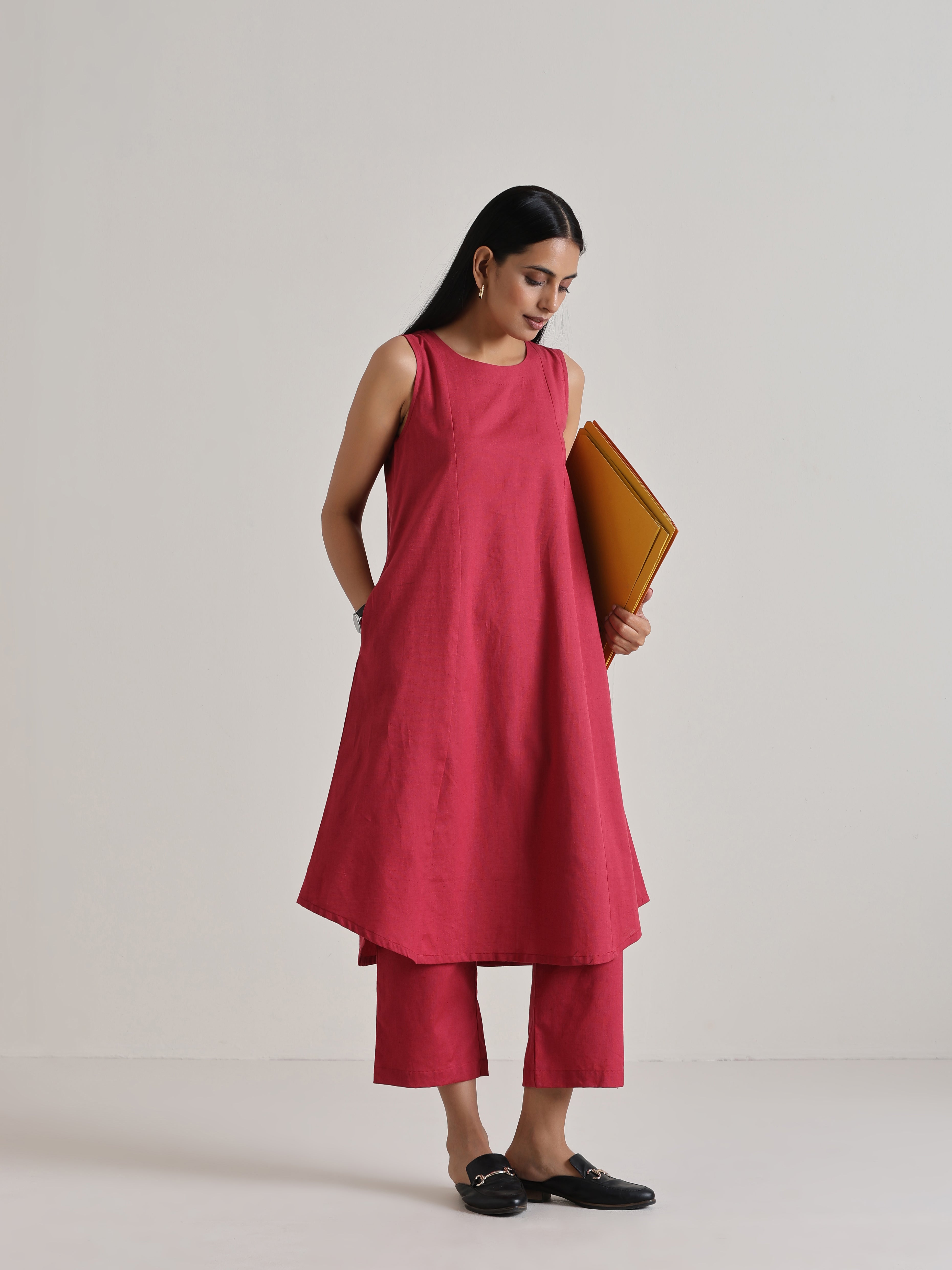 trueBrowns Honey Red Panelled Co-ord Set