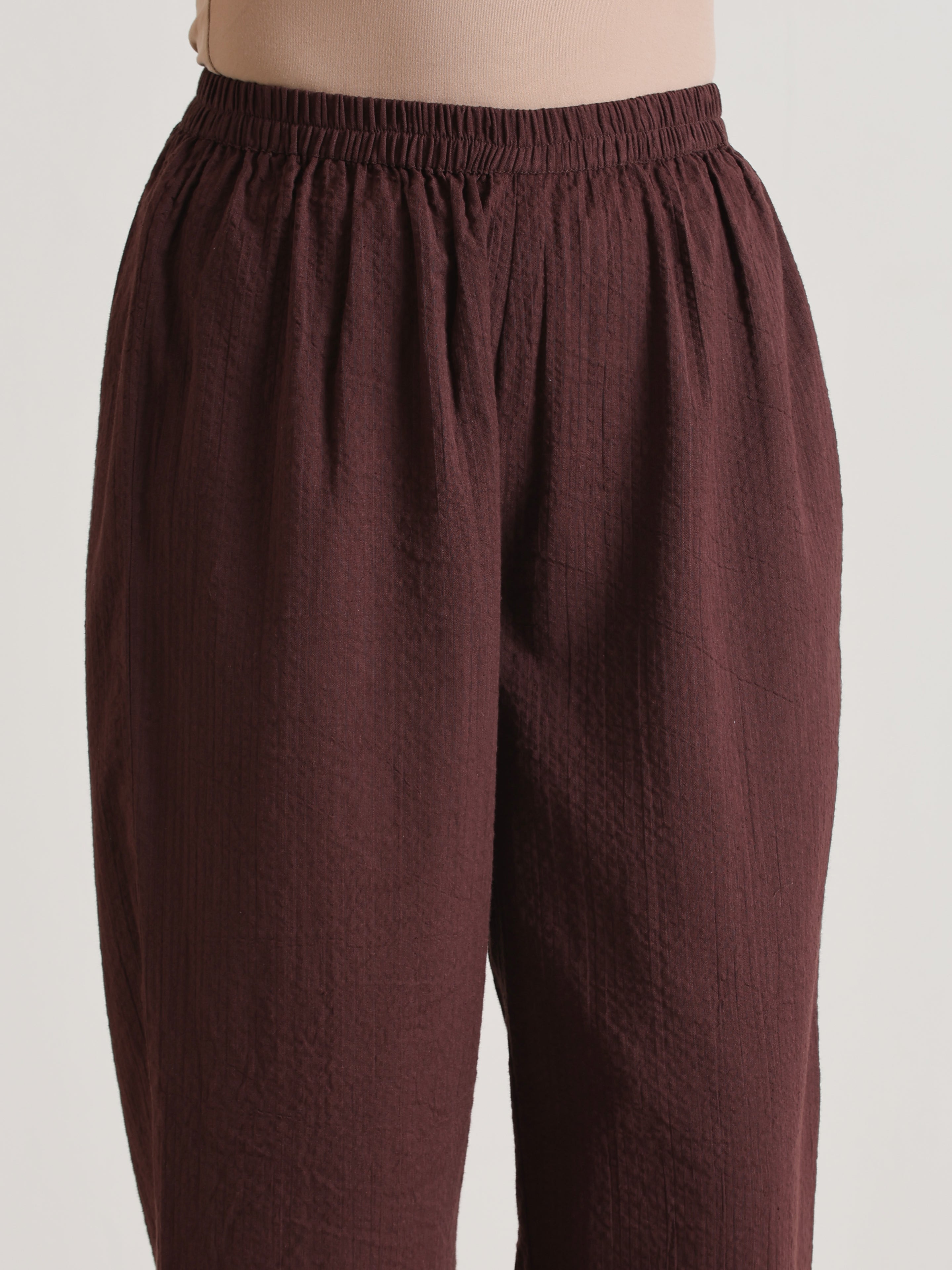 trueBrowns Cola Brown Sleeveless Flared Kurta Pant Set