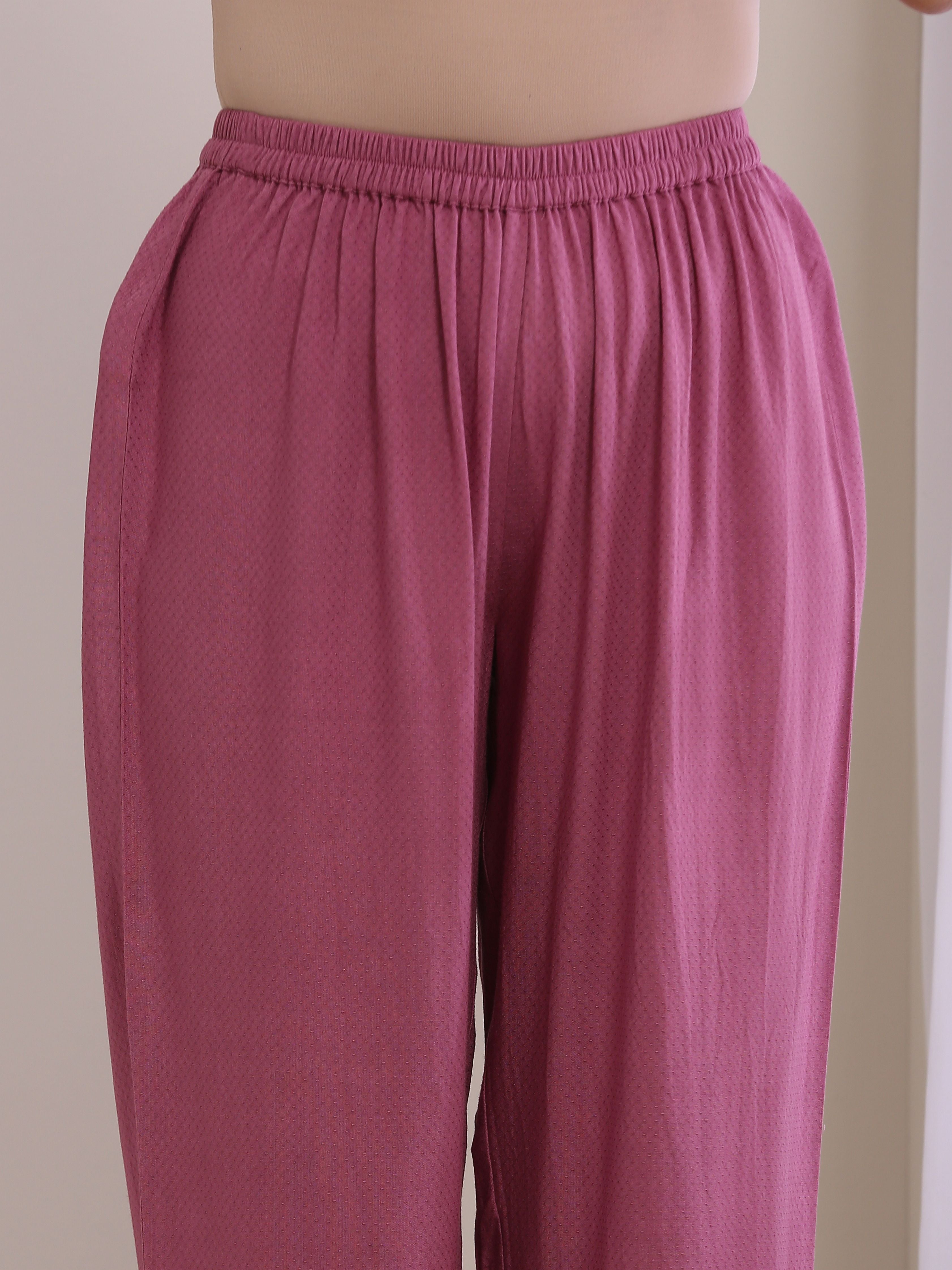 trueBrowns Onion Pink Dobby Sleeveless Short Co-Ord Set