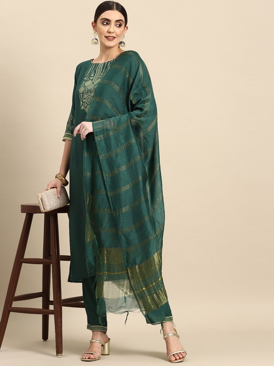 All About You Ethnic Motifs Print Kurta with Trousers & With Dupatta
