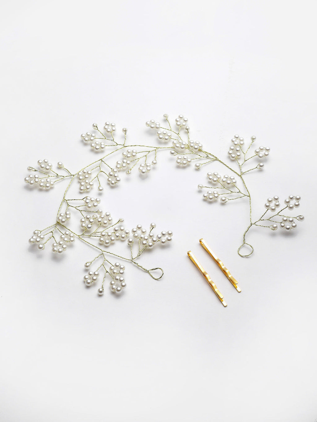 Panash Women Gold-Toned & White Beaded Tiara