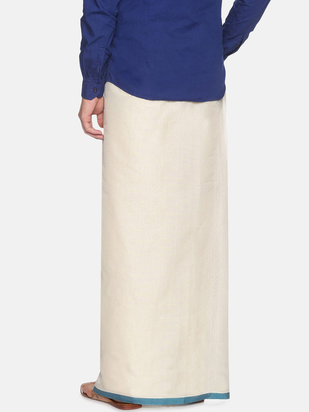 Sethukrishna Mens Off White Traditional Kerala Double Mundu