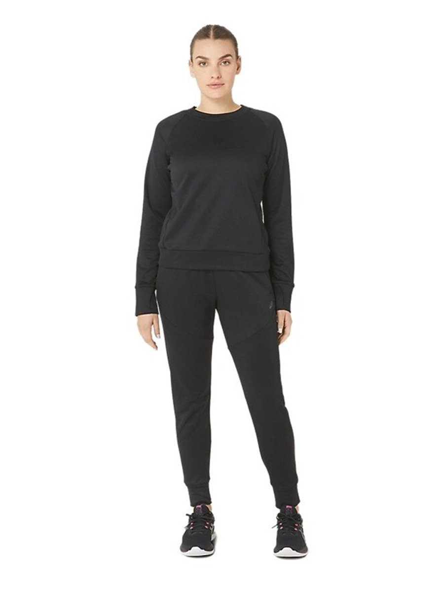 ASICS Brushed Mobility Knit Pullover Round Neck Long Raglan Sleeves T-shirt