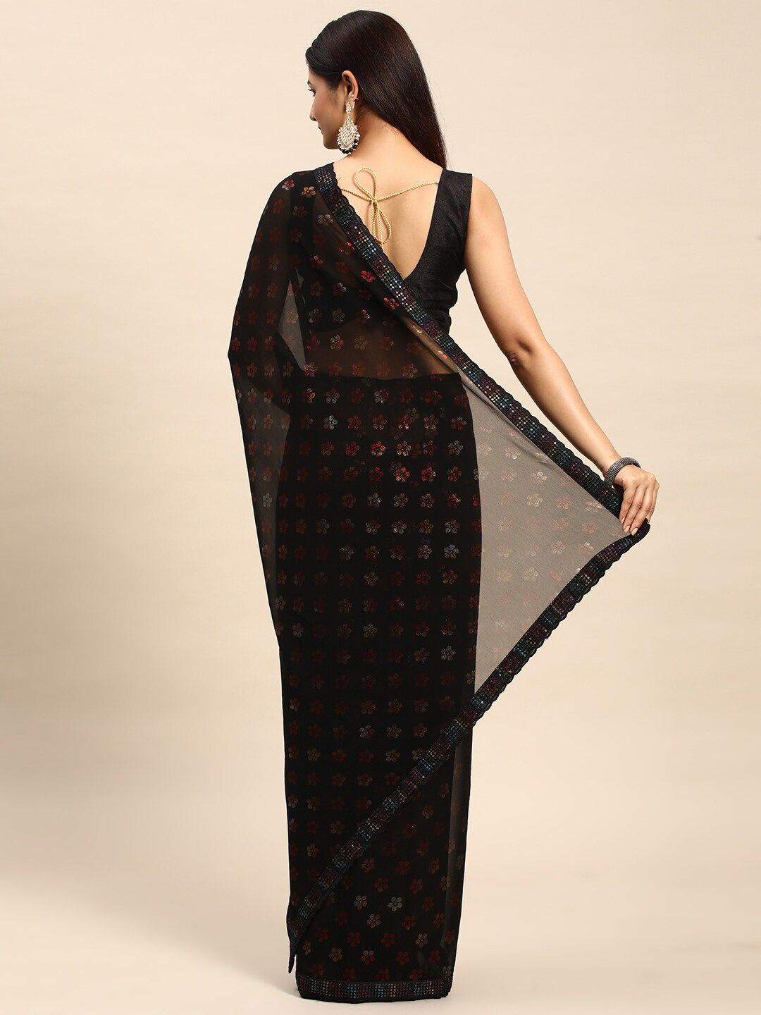 kasee Floral Printed Sequinned Saree