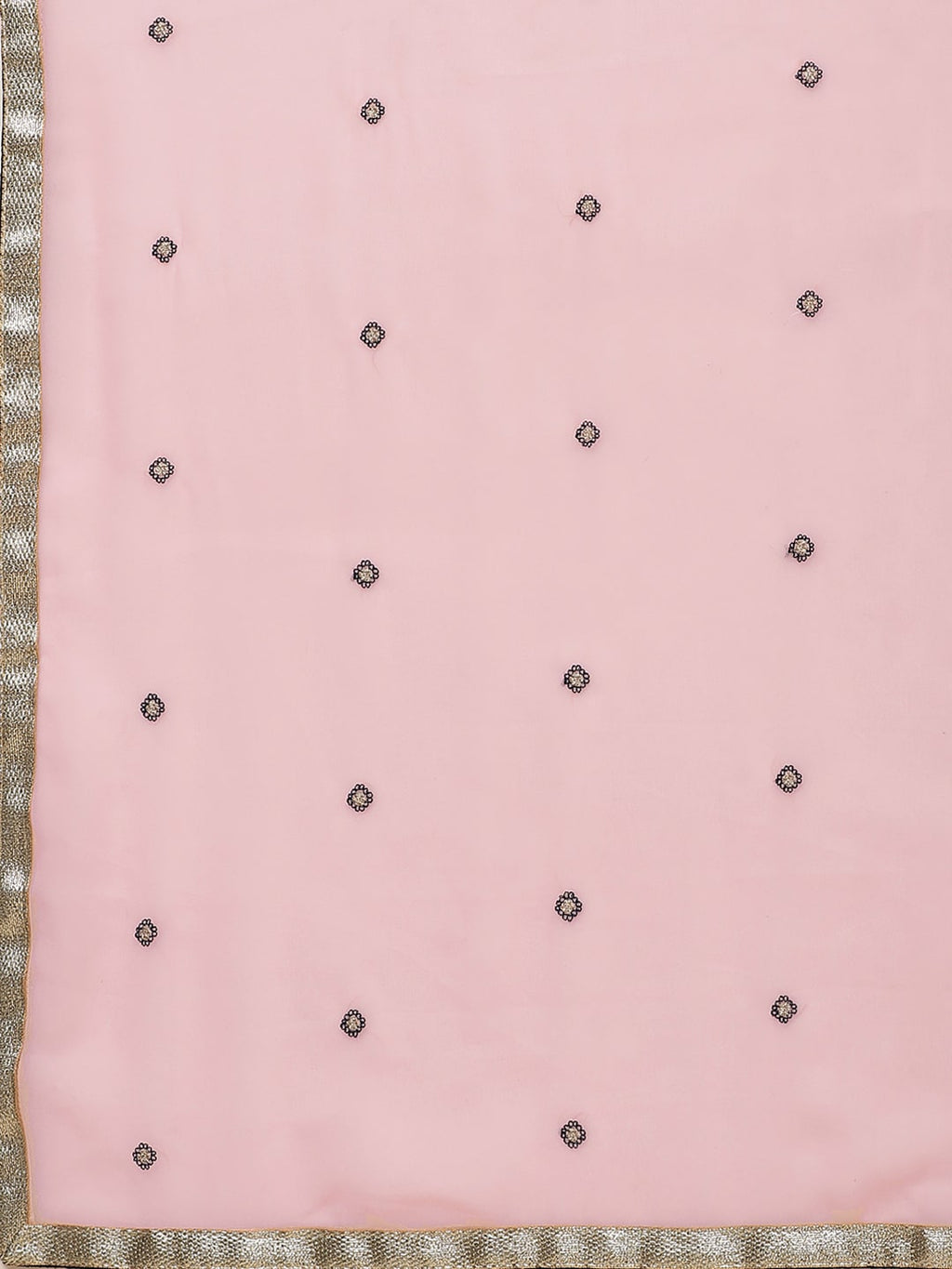 Saree Mall Pink & Navy Blue Embroidered Saree