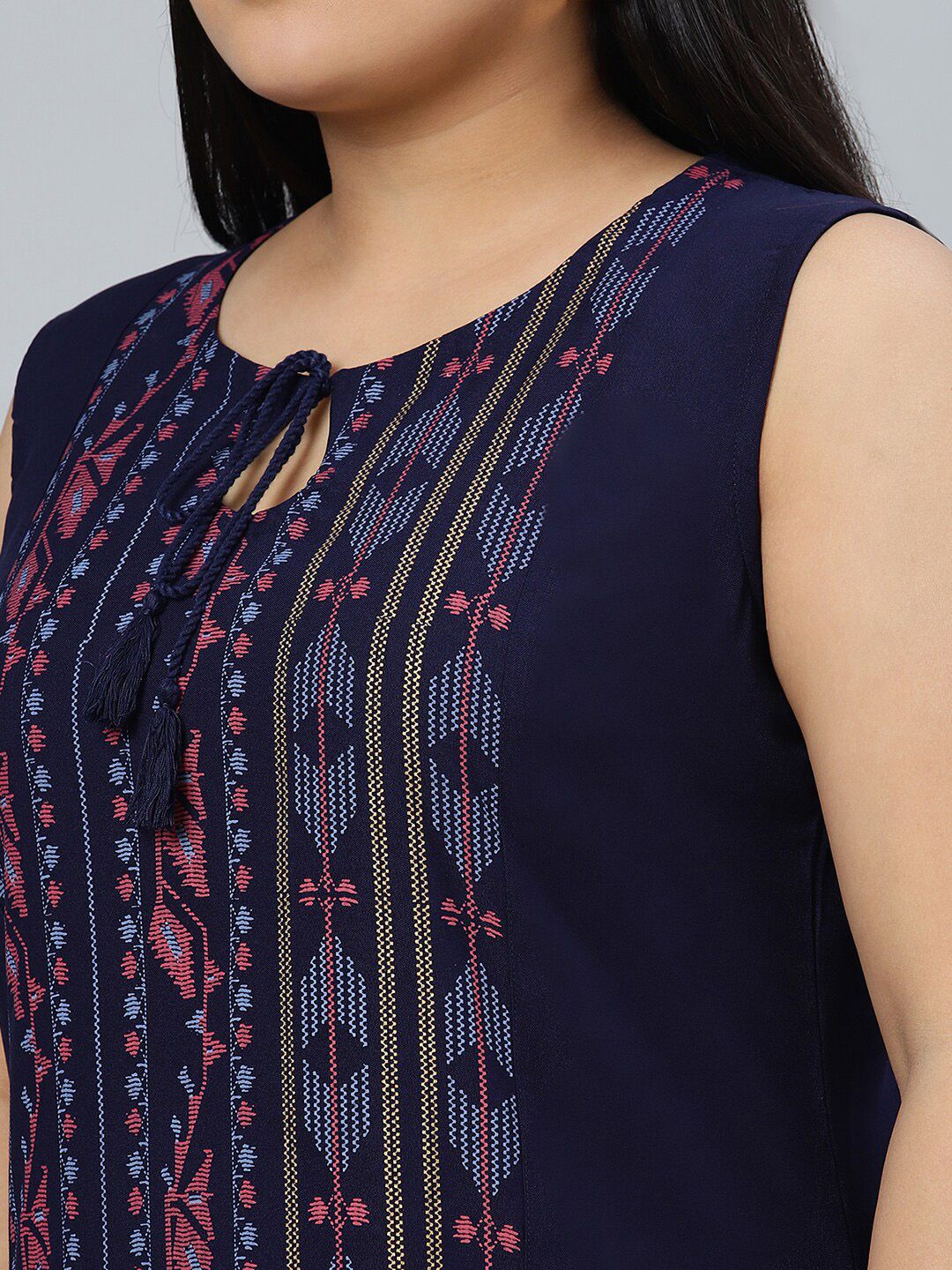 Sztori Plus Size Ethnic Motifs Printed Straight Kurta With Palazzos