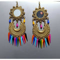 MS Fashion India Beautiful Latest Gold Color Chandbali Afghani Earrings With Multicolor Pearls