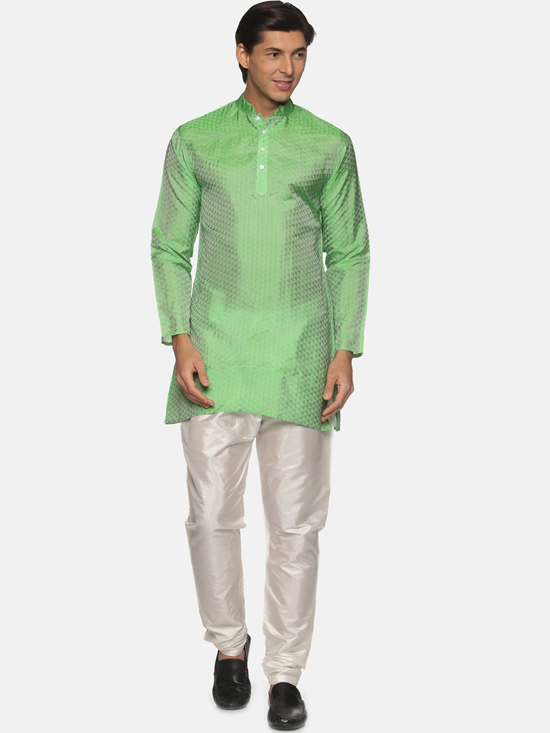 Sethukrishna Men Green Kurta with Pyjamas