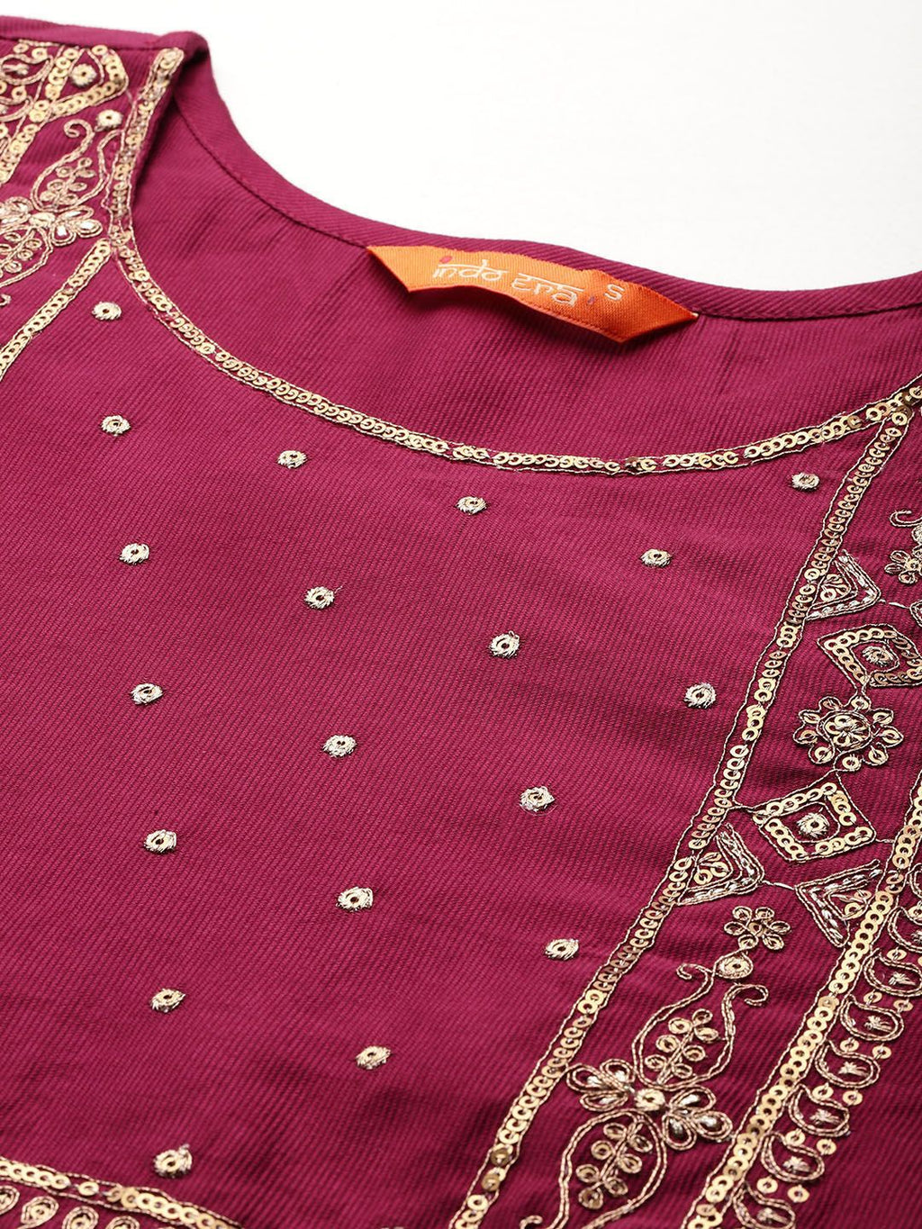 Indo Era Women Embroidered Straight Kurta Set