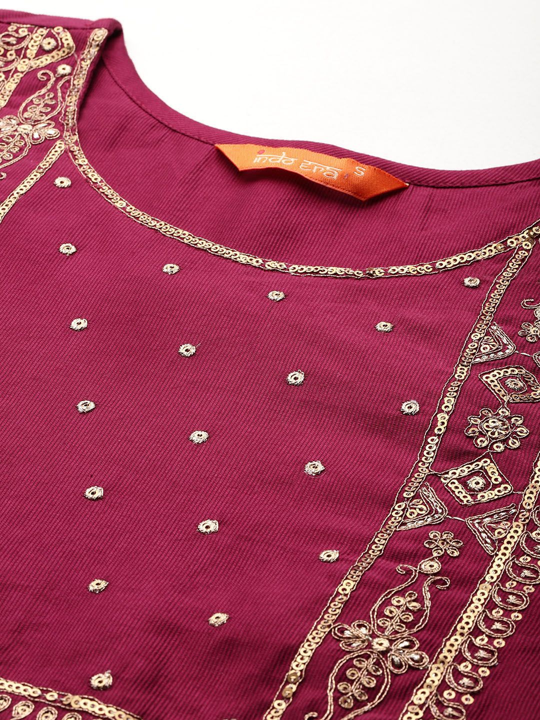 Indo Era Women Embroidered Straight Kurta Set