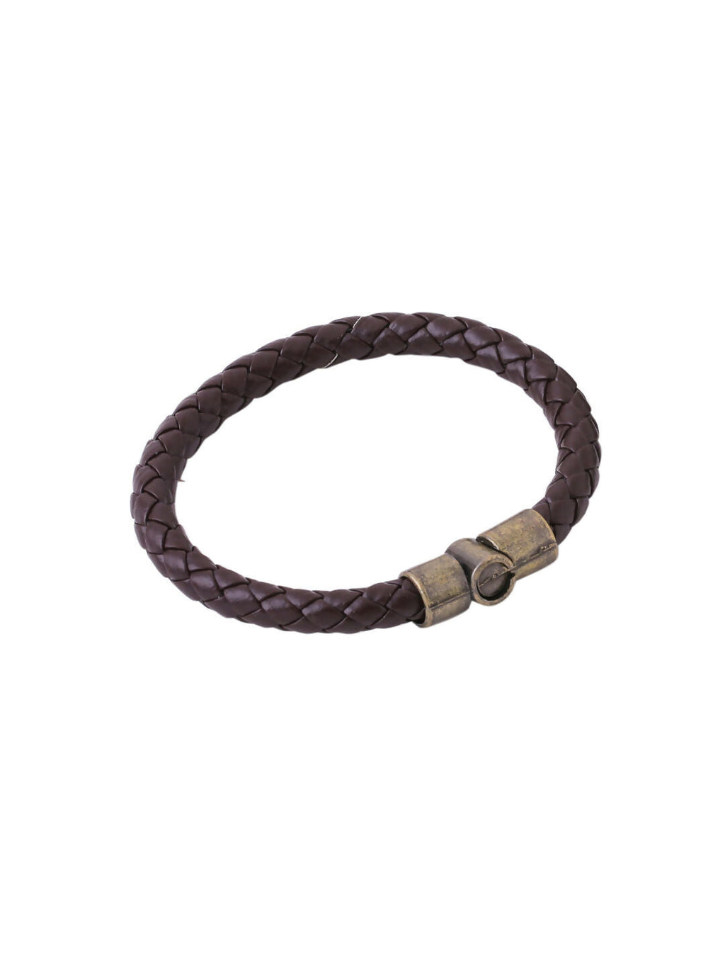 NVR Men's Set of 2 Brown Leather Bracelet