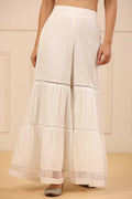 Juniper Women's White Cambric Tiered Sharara