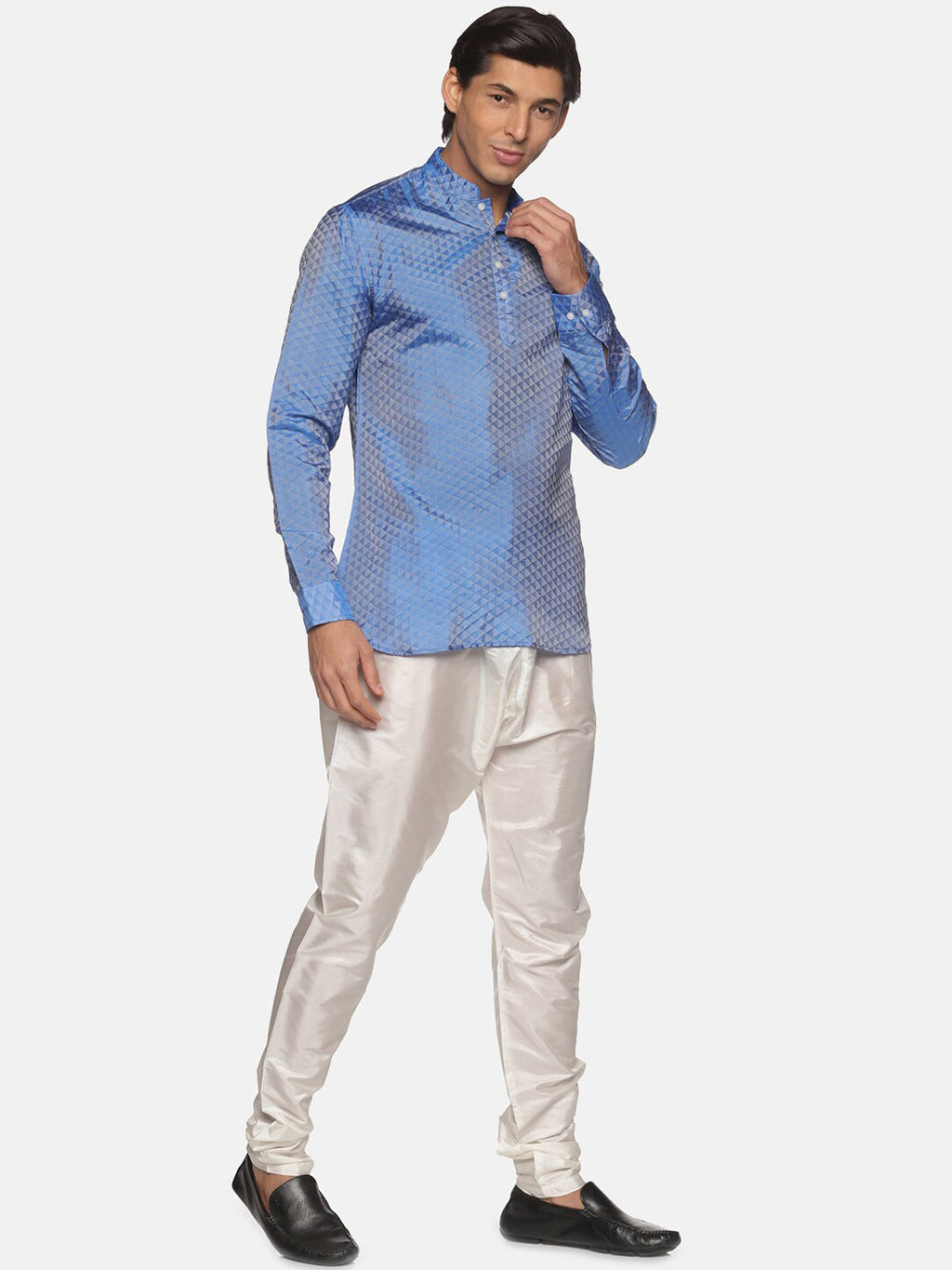 Sethukrishna Men Blue Kurta with Pyjamas