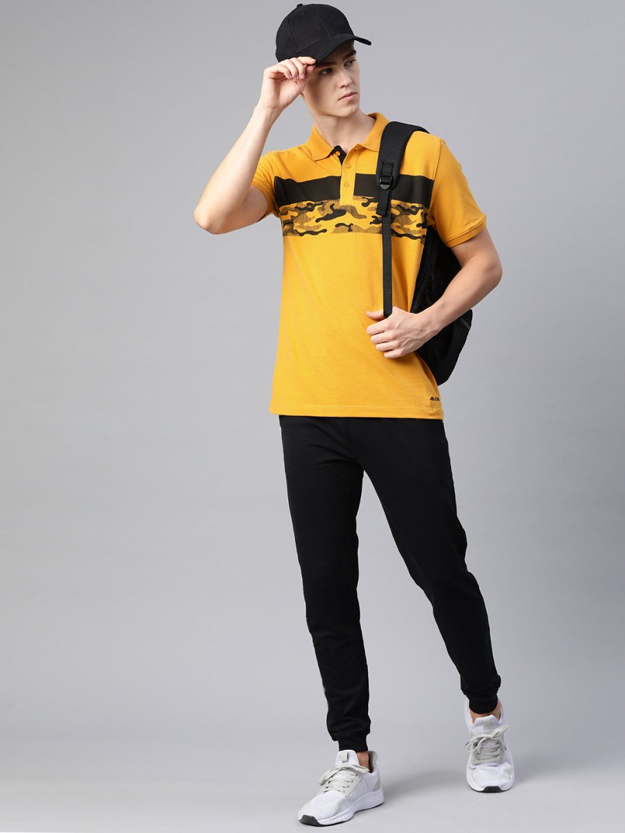 Alcis Men Abstract Printed Polo Collar T-shirt