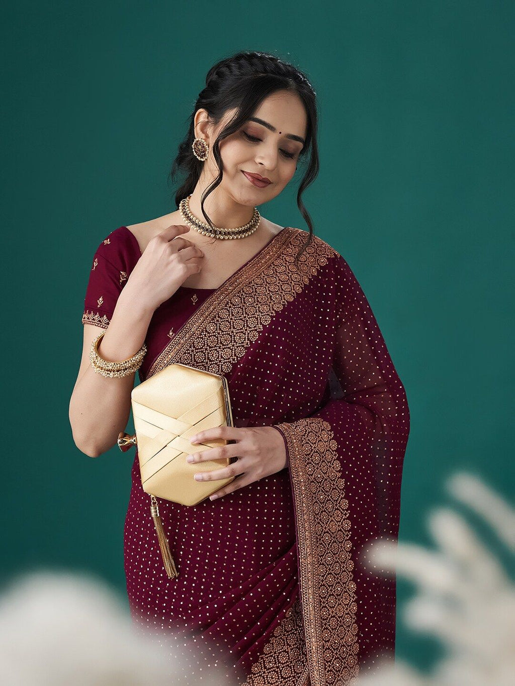 kasee Embroidered Polka Dots Sarees