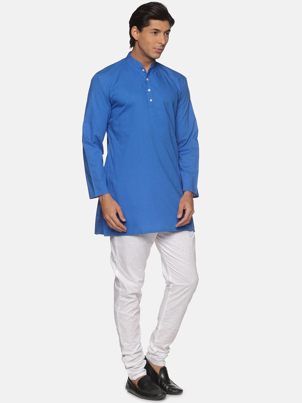 Sethukrishna Men Blue Pure Cotton Kurta with Pyjamas