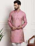 Sojanya Woven Design Mandarin Collar Silk Cotton Kurta