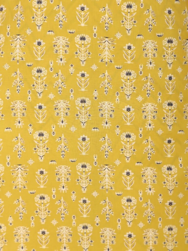 Aramya A-line Soft Cotton Butti Print Women's Kurta Set - Yellow