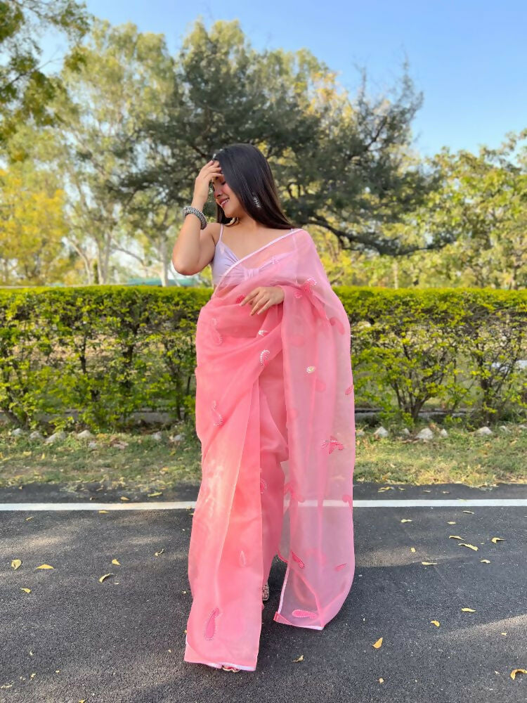 Vamsee Samriddhi Pink Organza Saree
