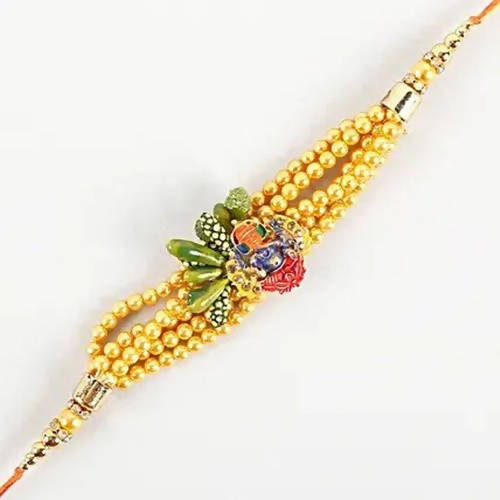 Vibrant Ganesha Rakhi & Kaju Katli Box