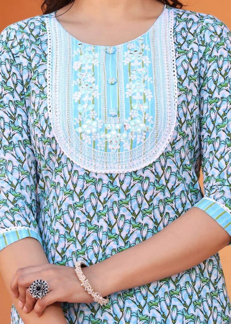 Alvano Women's Kurti with Pant and Dupatta Set for Women's and Girls