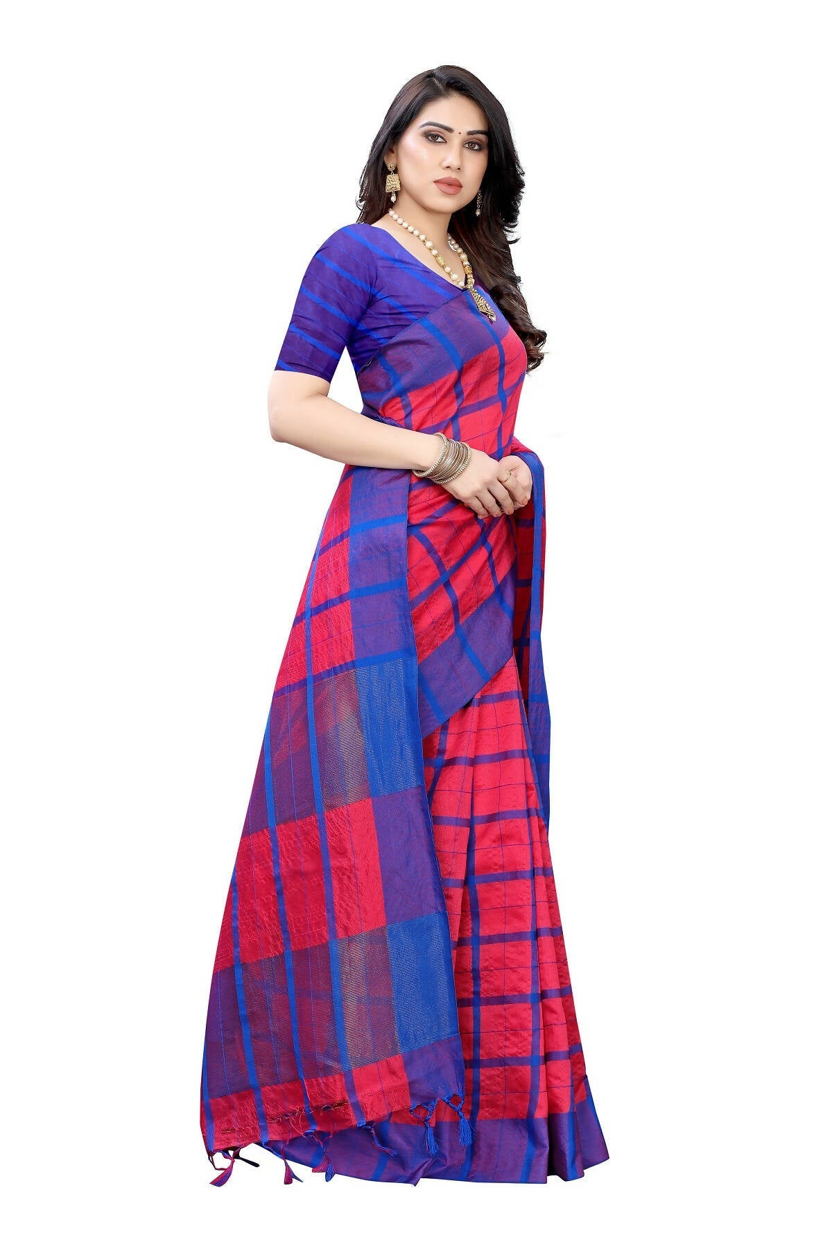 Vamika Pink Cotton Silk Weaving Saree (SATURN PINK)