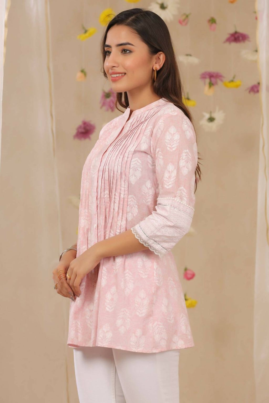 Juniper Women Lavender Cambric Printed A-Line Tunic