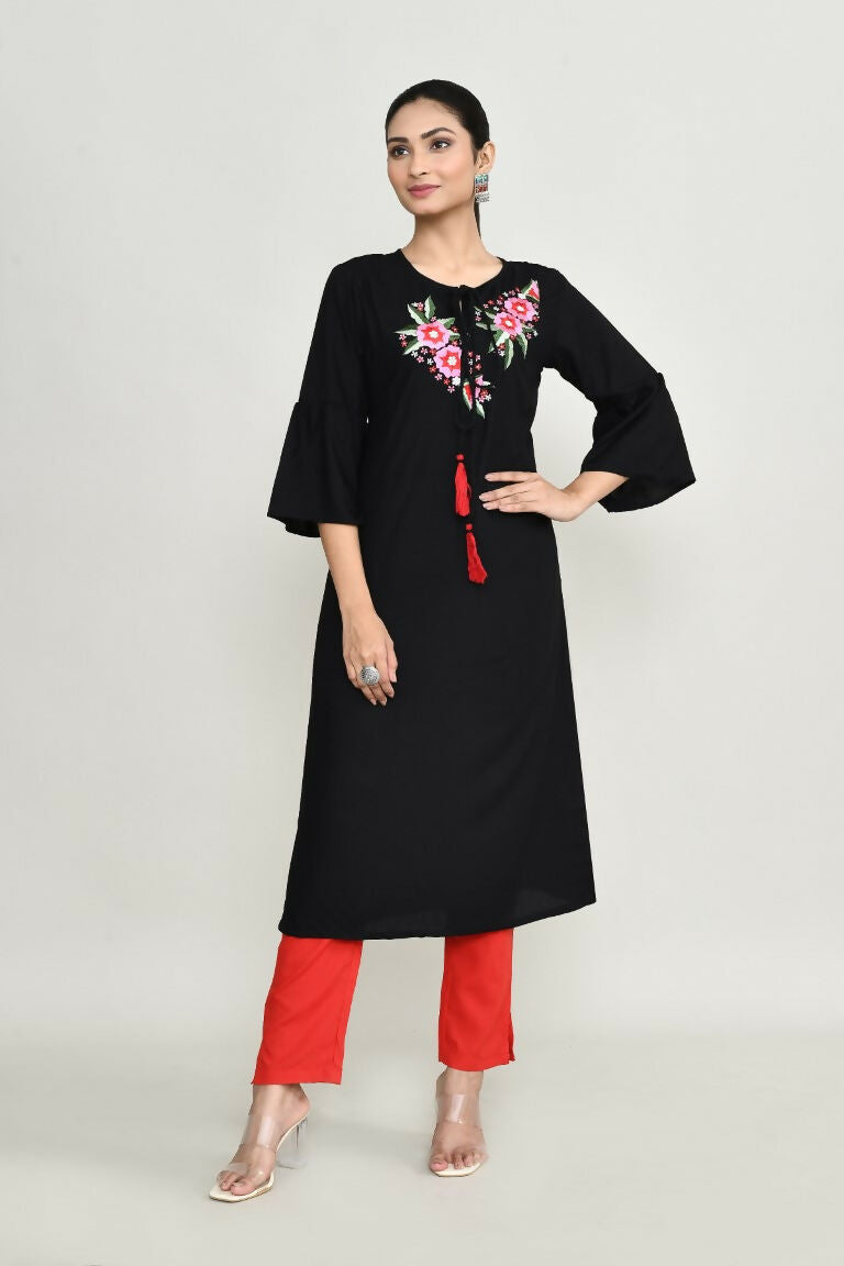 Joban Fashion Black Rayon Tunic