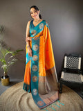 Joban Fashion Teal Butti Banarasi Silk Sarees