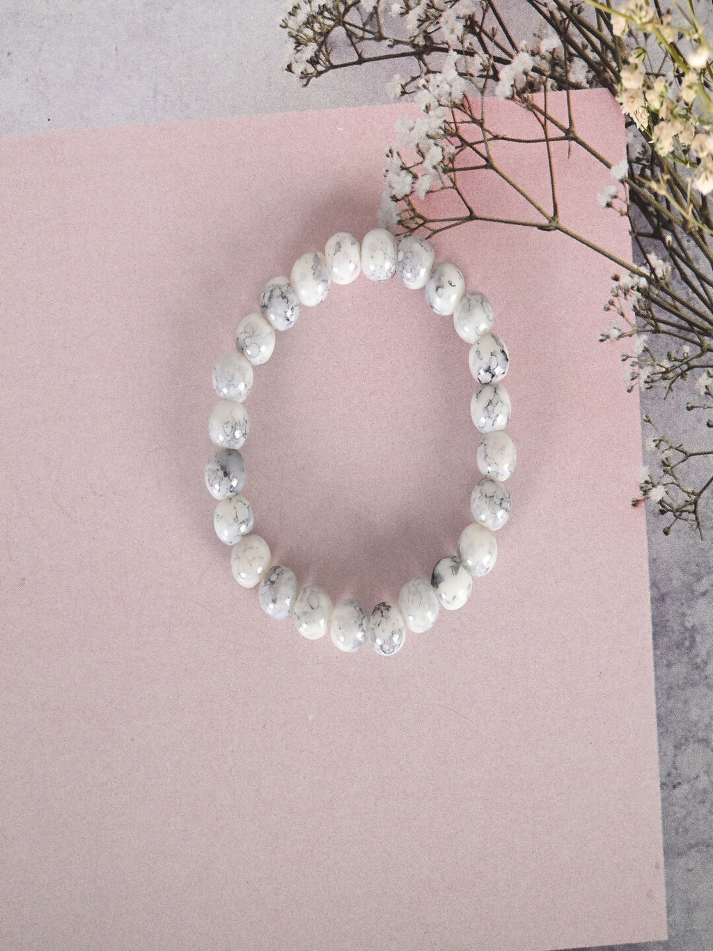 NVR Women & Men Marbel Elasticated Bracelet