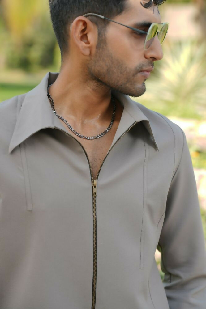 Cavalier Light Brown Shacket by Hilo Design