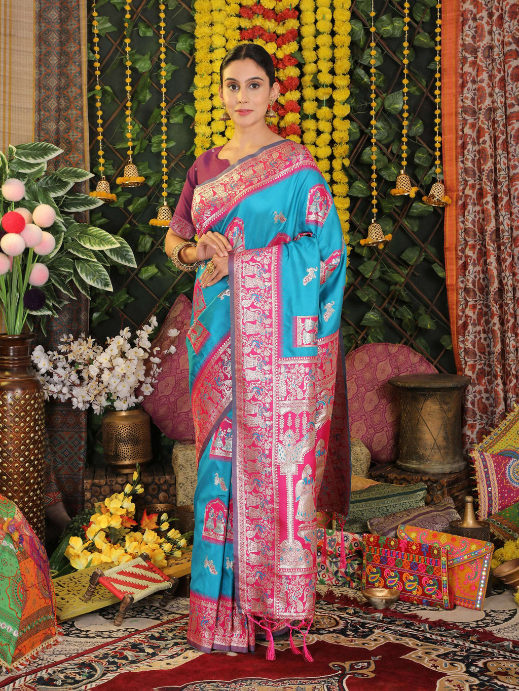 Shree Shyam Fashion Silk Sky Blue Saree