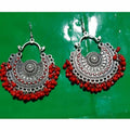 MS Fashion India Fancy Red Pearls Chandbali Earrings