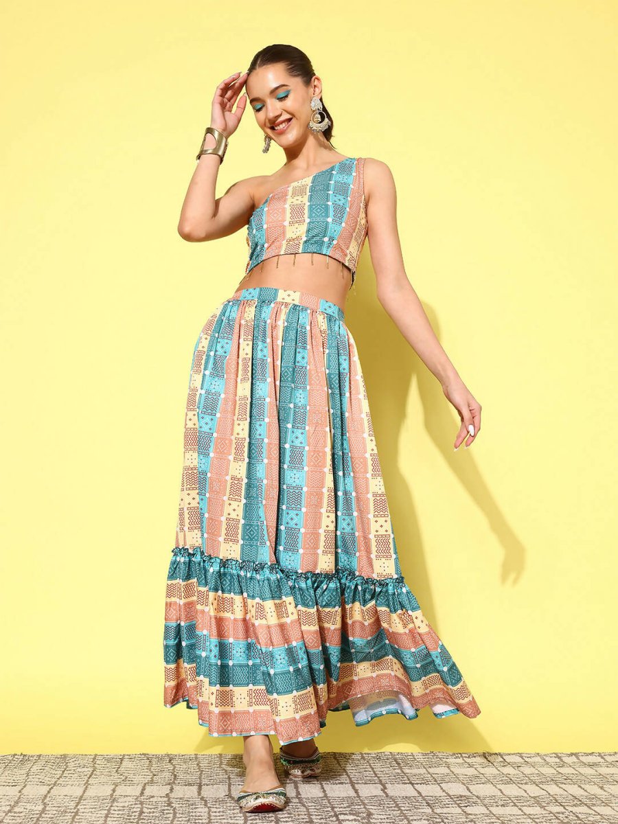 Ahalyaa Women's Traditional wear Co-ords - Green