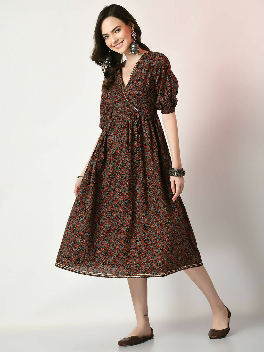 Myshka Women's Multi Empire Printed Dress