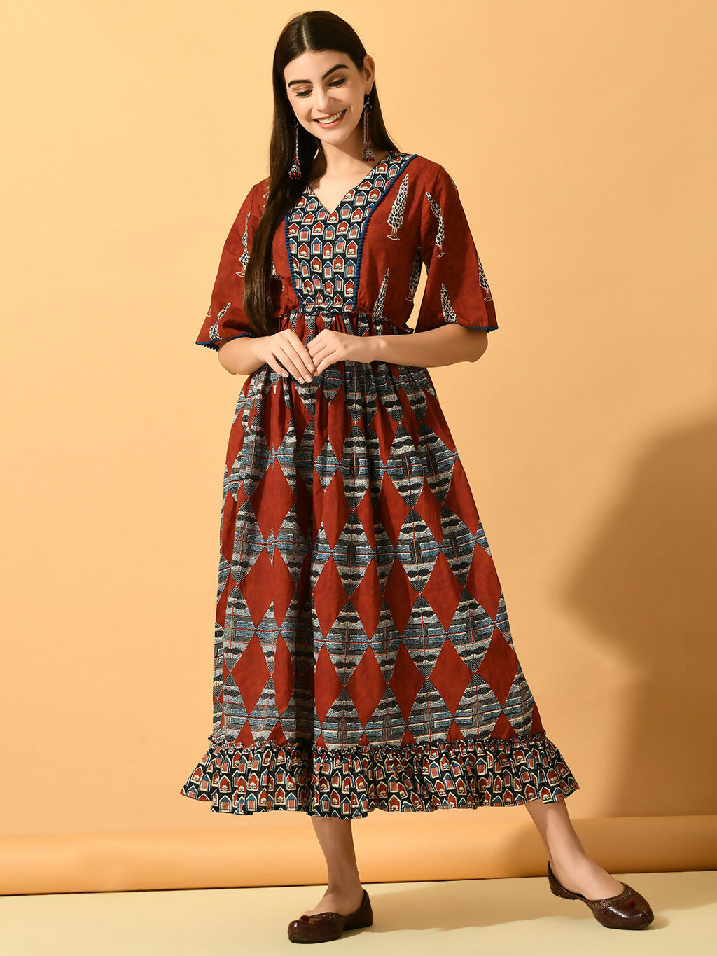 Myshka Women's Multi Fit and Flare Party Dress