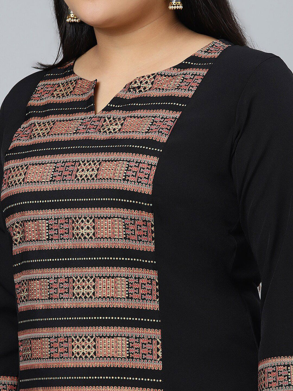 Sztori Geometric Printed Straight Kurta with Pant