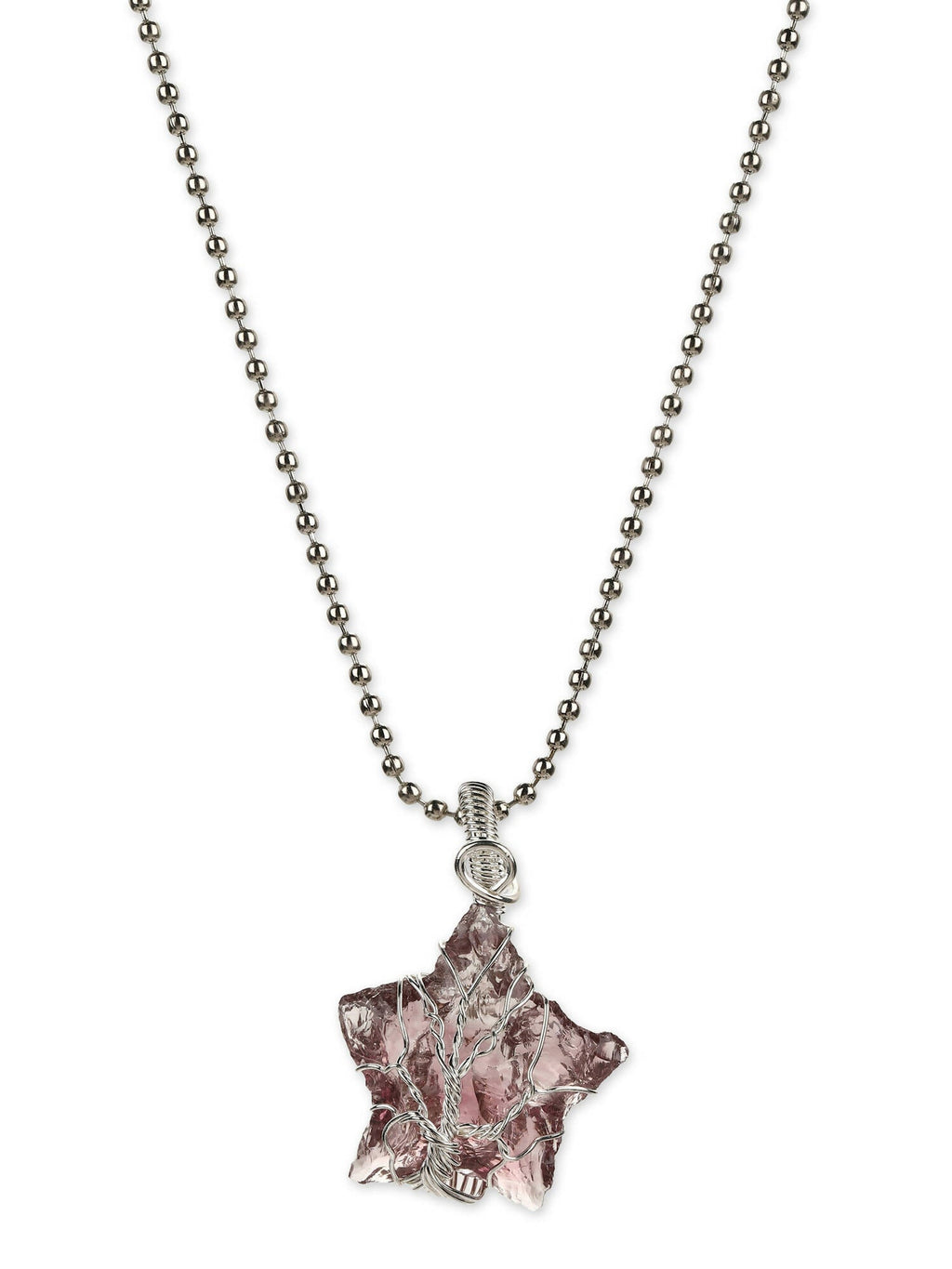Women's Silver-Toned Purple Silver-Plated Handcrafted Chain - Ruby Raang