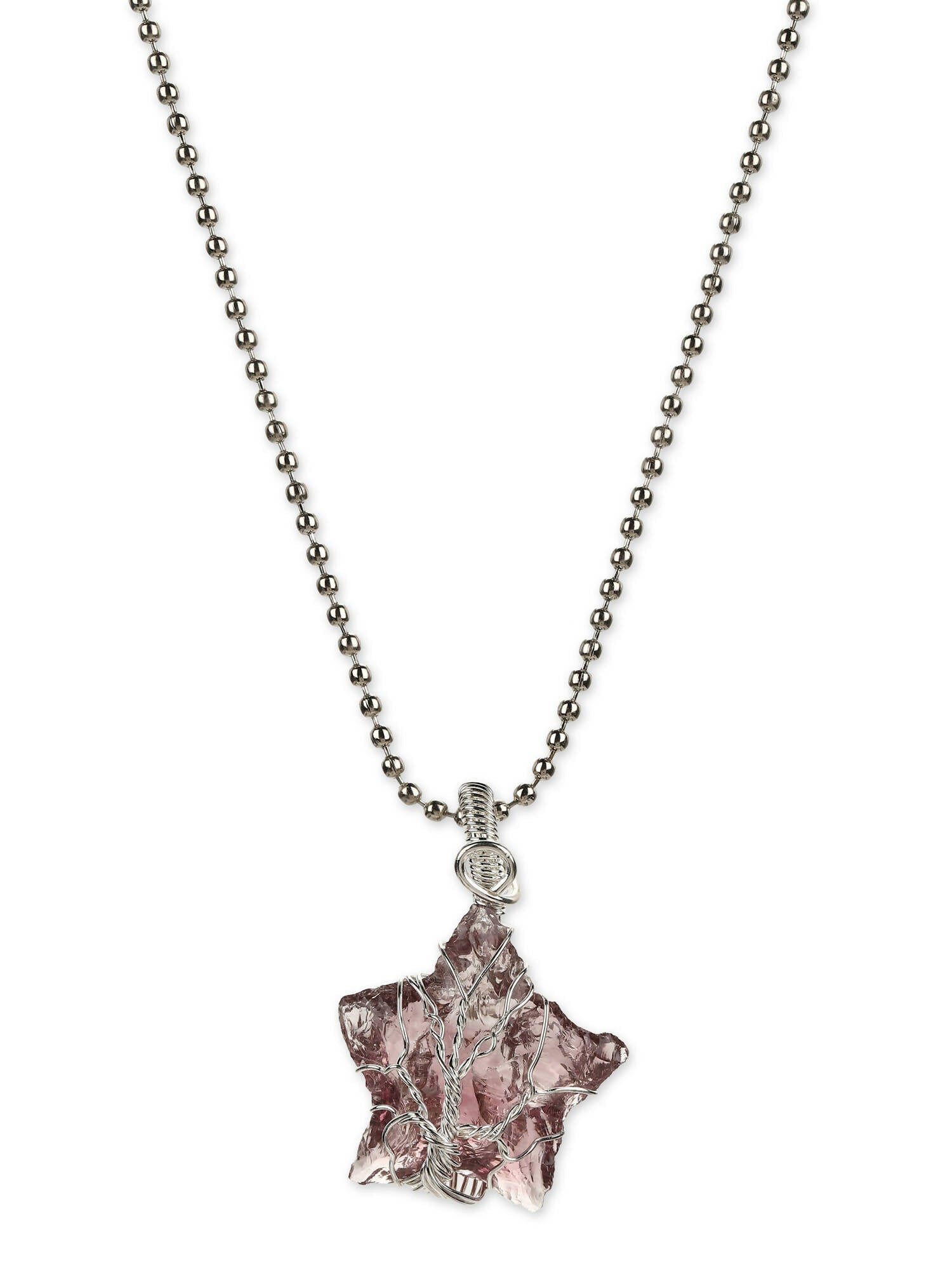Women's Silver-Toned Purple Silver-Plated Handcrafted Chain - Ruby Raang