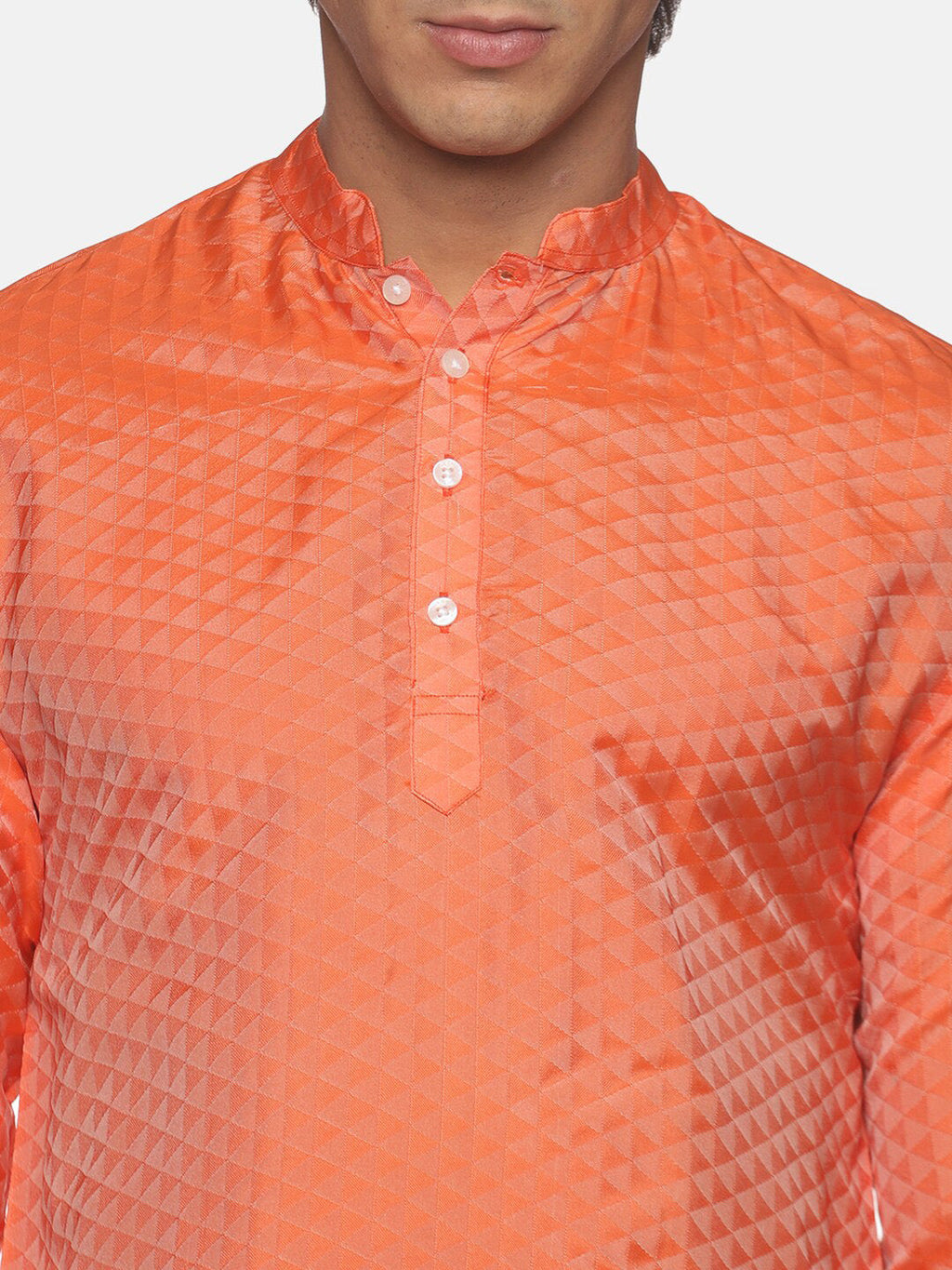 Sethukrishna Mens Orange Kurta with Pyjamas