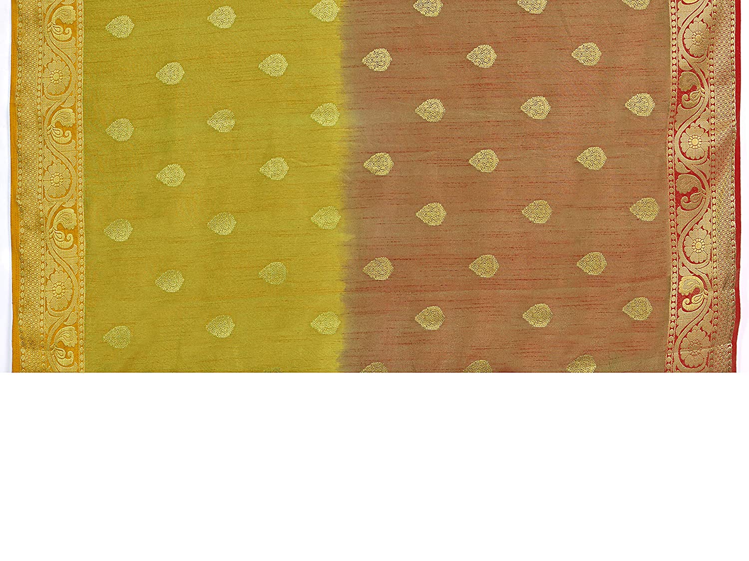 Vardha Women's Yellow Woven Raw Silk Saree