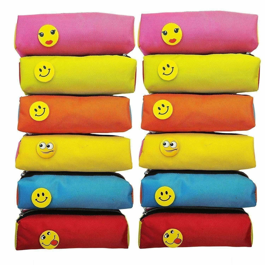 Bright Colour Multipurpose Smiley Pen Pencil Pouch Case
