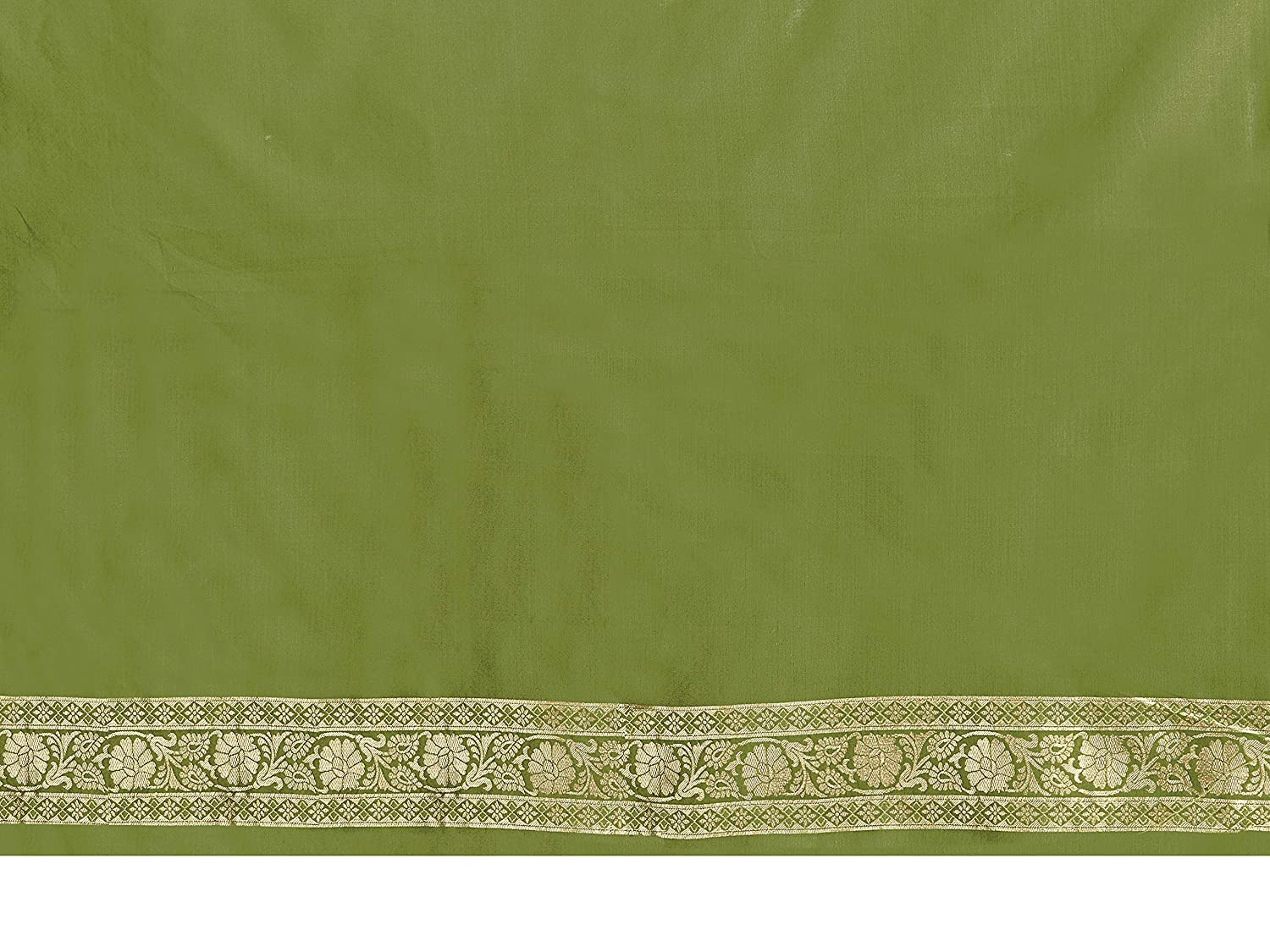 Vardha Women's Olive Green Banarasi Art Silk Saree