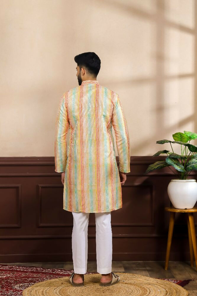 Multy Art Silk Digital Printed, Embroidery Work Kurta Set - Mahotsav