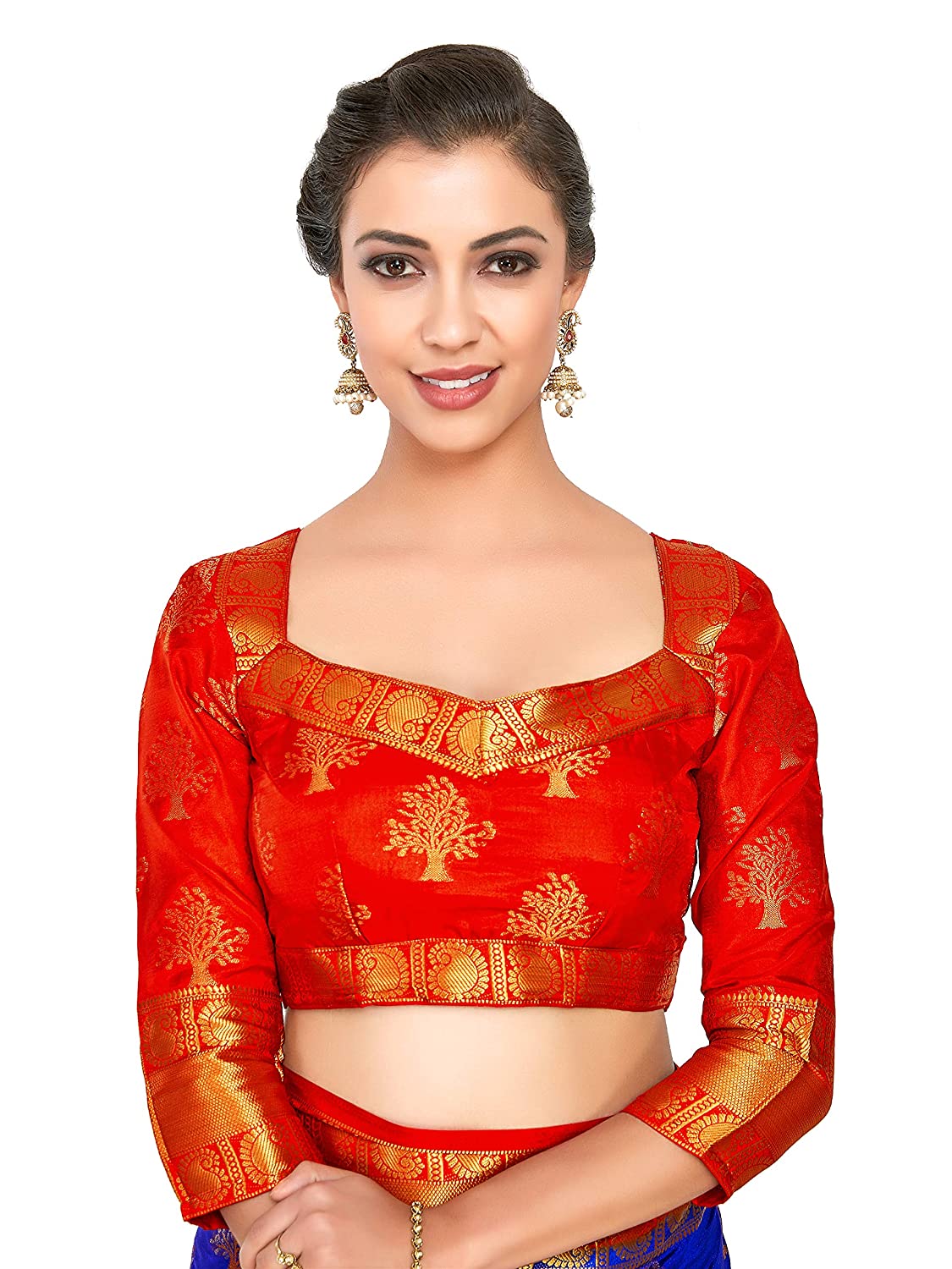 Mimosa Women's Kanchipuram Art Silk Saree With Un-Stitched Blouse