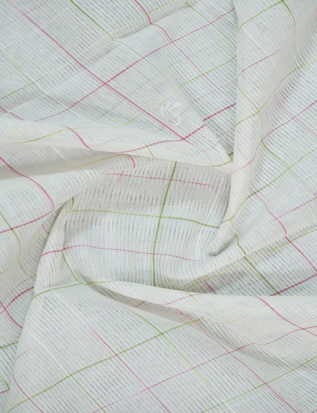 Dual Shade of Milk White And Leaf Green Pure Mangalgiri Cotton By Gayathri Reddy Designer Studio