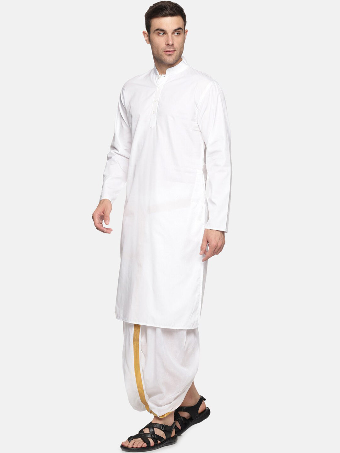 Sethukrishna Men White Pure Cotton Kurta with Pyjamas