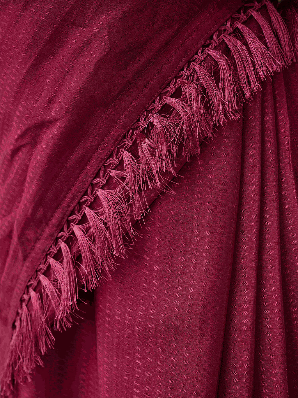 Tikhi Imli Woven Design Tasselled Satin Jacquard Ready to Wear Saree