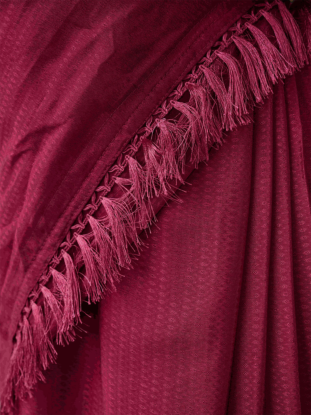 Tikhi Imli Woven Design Tasselled Satin Jacquard Ready to Wear Saree